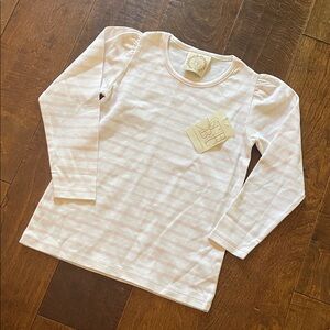 TBBC Penny play shirt Pink & White Stripe Long Sleeve - sz 6 - New With Tag